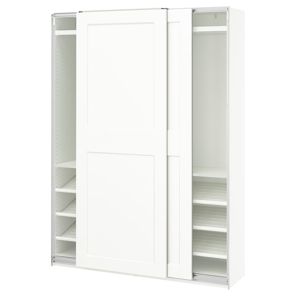 IKEA PAX / GRIMO Wardrobe with sliding doors white/white 59x16 7/8x79 1/4 "