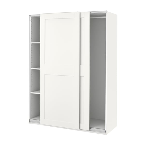 IKEA PAX / GRIMO Wardrobe with sliding doors white/white 59x26x79 1/4 "