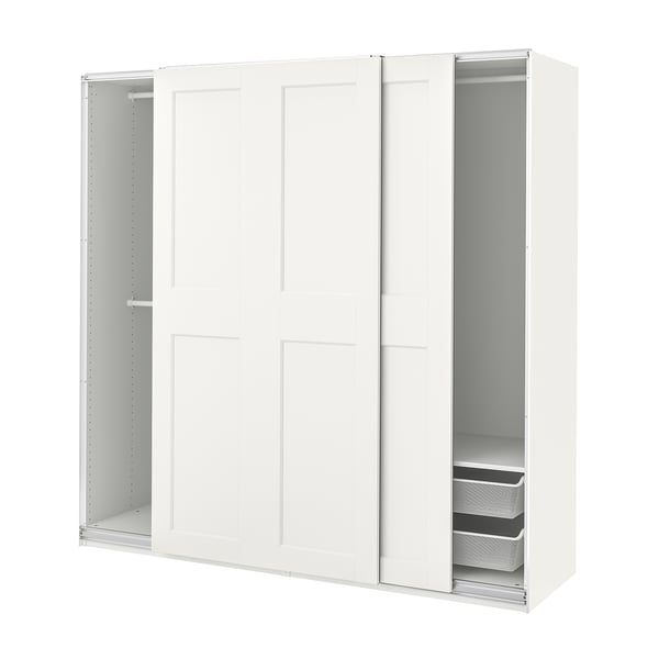 IKEA PAX / GRIMO Wardrobe with sliding doors white/white 78 3/4x26x79 1/4 "