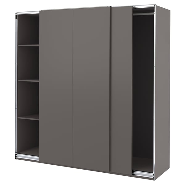 IKEA PAX / HASVIK Wardrobe with sliding doors dark gray/dark gray 78 3/4x26x79 1/4 "