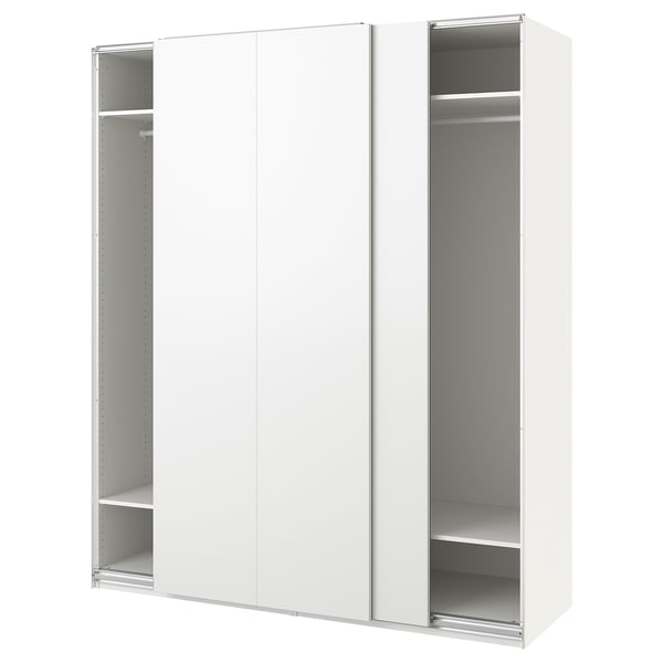 IKEA PAX / HASVIK Wardrobe with sliding doors white/white 78 3/4x26x93 1/8 "