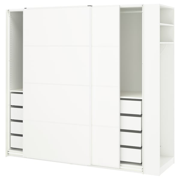 IKEA PAX / MEHAMN Wardrobe with sliding doors white white/double sided white 86 5/8x26x79 1/4 "