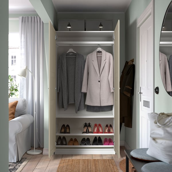 IKEA PAX / TYSSEDAL Wardrobe Combination White/gray-beige 39 3/8x14 7/8x79 1/4 "