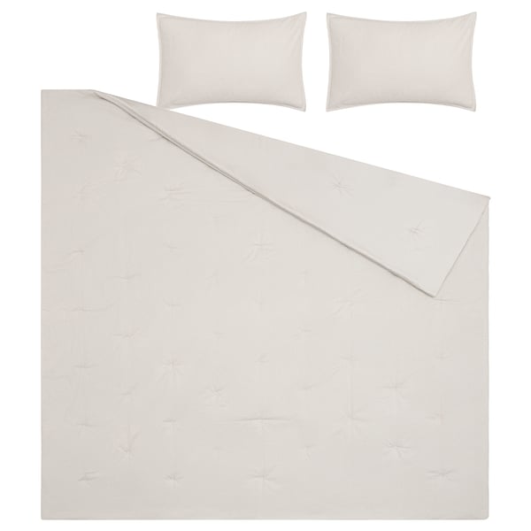 IKEA PIGGTISTEL Comforter Set Light Gray Full/Queen