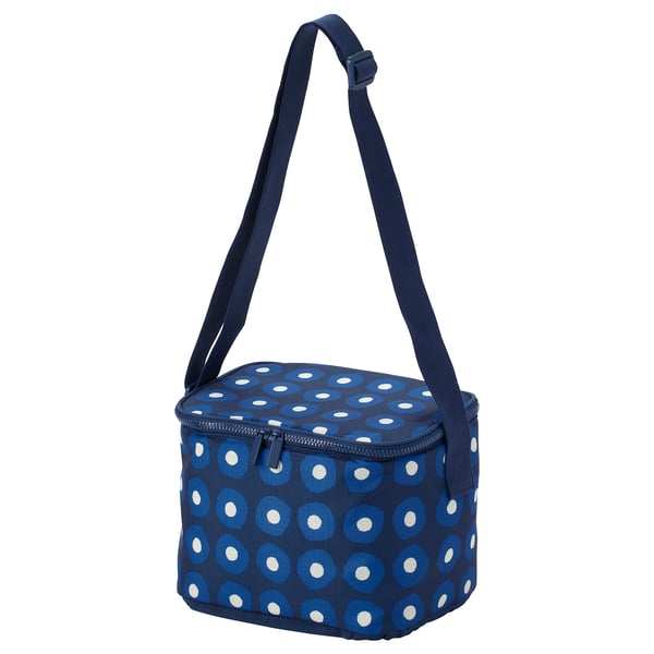 IKEA PILLERSTARR Cooler bag patterned/blue 10 ¼x7 ½x7 ½ "