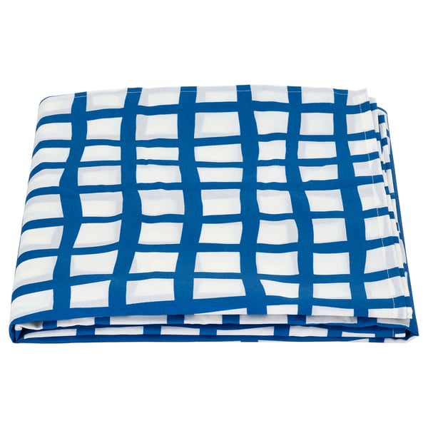 IKEA PILLERSTARR Tablecloth Patterned/blue White 57x94 "