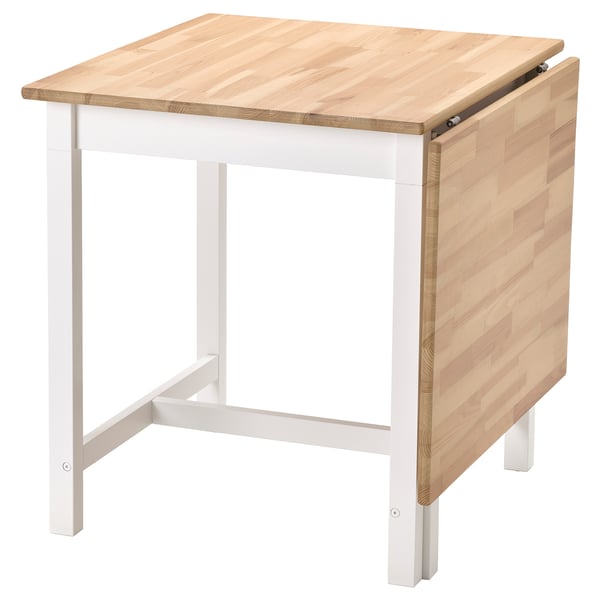 IKEA PINNTORP Gateleg table light brown stained/white stained 26 3/8/48 7/8x29 1/2 "