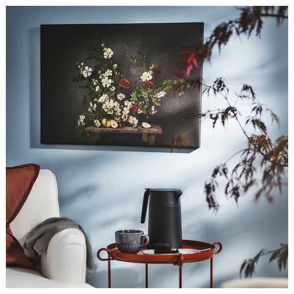 IKEA PJÄTTERYD Picture Flowers-against A Black Wall 27 ½x19 ¾ "