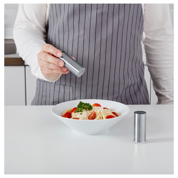 IKEA PLATS Salt & Pepper Shaker Set Of 2 Stainless Steel
