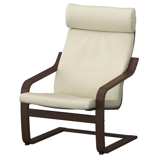 IKEA POÄNG Armchair And Ottoman Brown/Glose Off-white