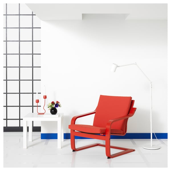 IKEA POÄNG Armchair Cushion With Low Back Vissle Red