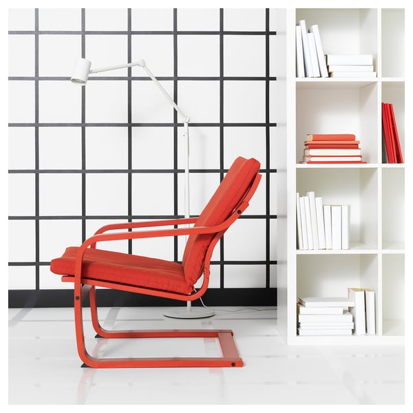 IKEA POÄNG Armchair Cushion With Low Back Vissle Red