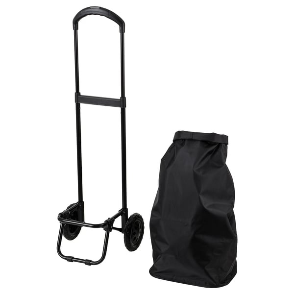 IKEA RADARBULLE Shopping Bag With Wheels Black 13x9 ½x26 ¾ "/1285 Oz