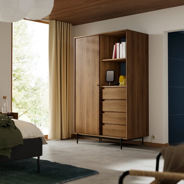 IKEA RÅDMANSÖ Wardrobe Brown Walnut Effect 46 5/8x25 3/8x74 5/8 "