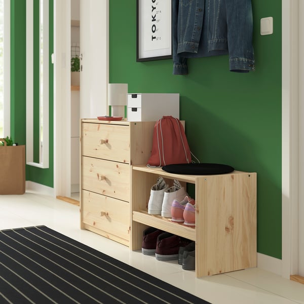 IKEA RAGGBERG Bench With Shoe Storage Pine 23 5/8x13 3/4x17 3/4 "