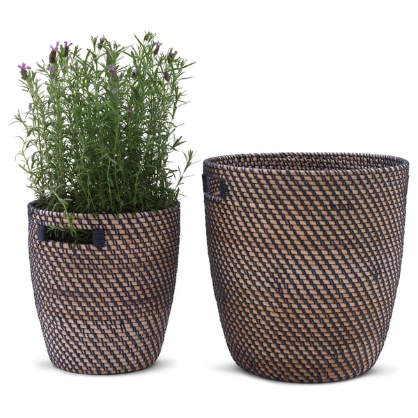 IKEA RÅGKORN Plant Pot Indoor/outdoor Dark Gray/beige 9 ½ "