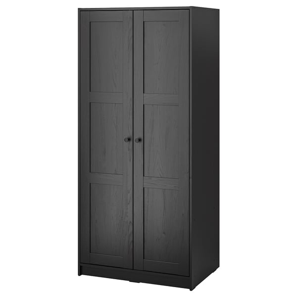 IKEA RAKKESTAD Wardrobe with 2 doors black-brown 31 1/8x69 1/4 "