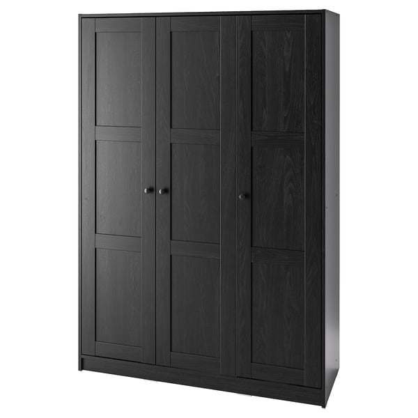 IKEA RAKKESTAD Wardrobe with 3 doors black-brown 46 1/8x69 1/4 "