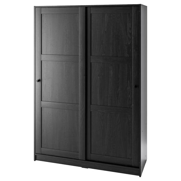 IKEA RAKKESTAD Wardrobe with sliding doors black-brown 46 1/8x69 1/4 "
