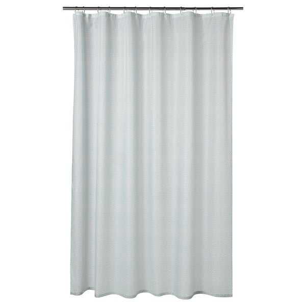 IKEA RÅNEÄLVEN Shower curtain white/turquoise 71x71 "