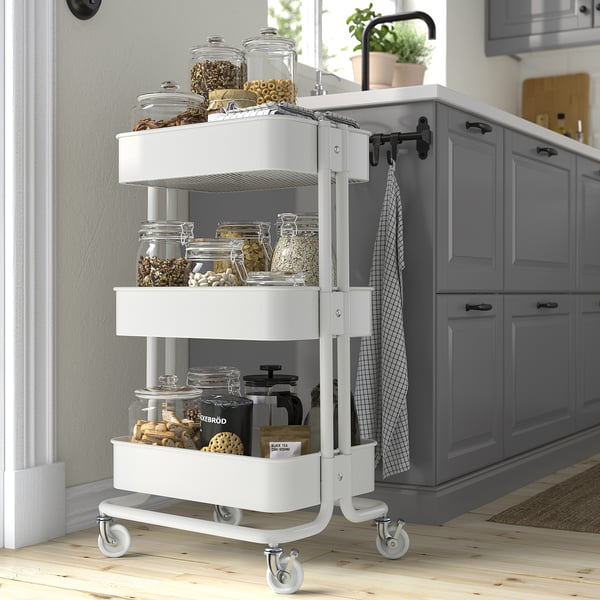 IKEA RÅSKOG Utility Cart White 13 3/4x17 3/4x30 3/8 "