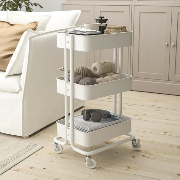 IKEA RÅSKOG Utility Cart White 13 3/4x17 3/4x30 3/8 "