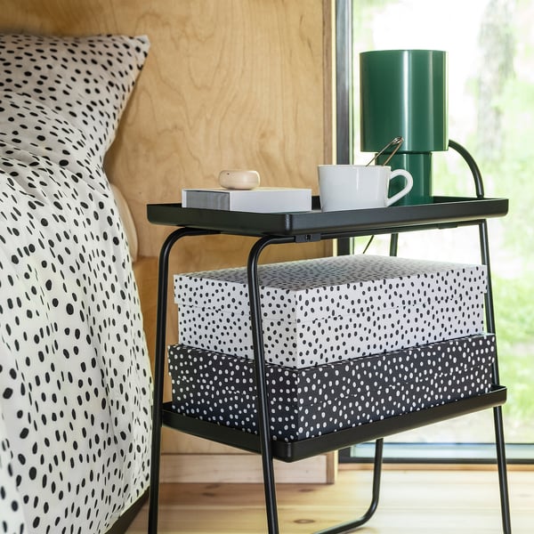 IKEA RÄTTAREN Storage Box With Lid Set Of 2 Black/white