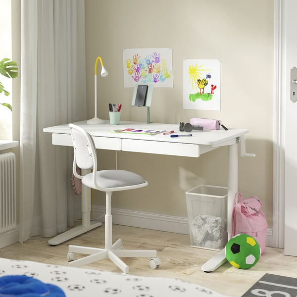 IKEA RELATERA Desk Combination Sit/stand White/light Gray-green 46 1/8x23 5/8 "