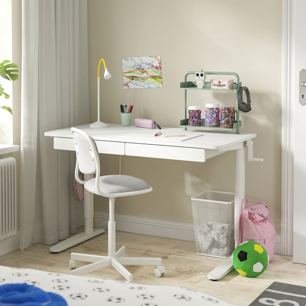 IKEA RELATERA Desk Combination Sit/stand White/light Gray-green 46 1/8x23 5/8 "