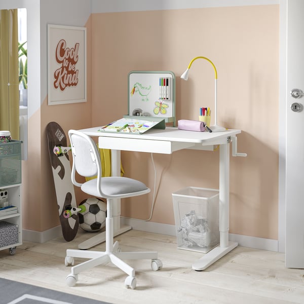 IKEA RELATERA Desk Combination Sit/stand White/light Gray-green 35 3/8x23 5/8 "