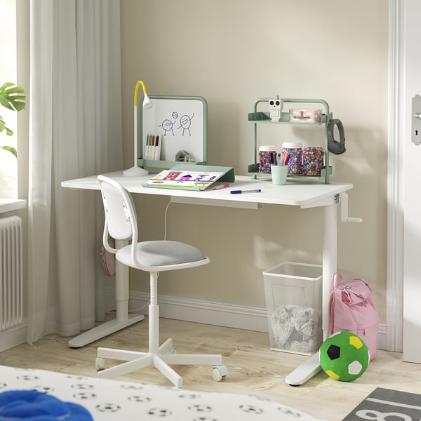 IKEA RELATERA Desk Combination Sit/stand White/light Gray-green 46 1/8x23 5/8 "