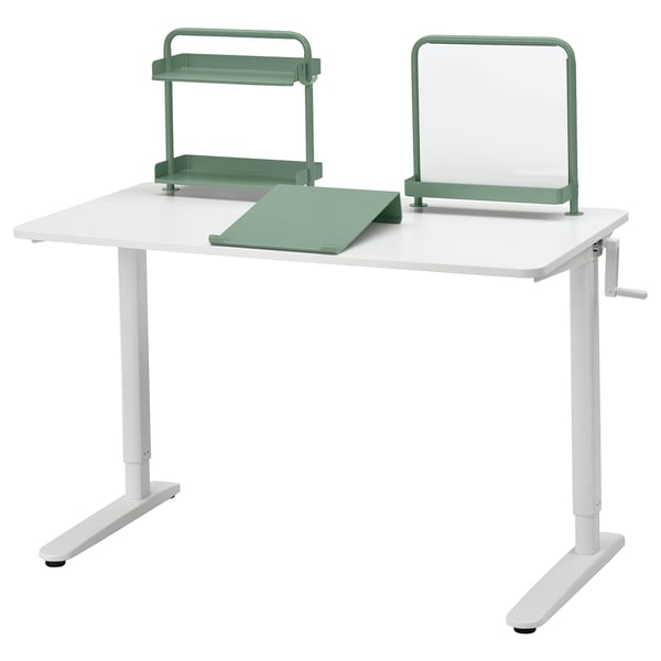IKEA RELATERA Desk combination sit/stand white/light gray-green 46 1/8x23 5/8 "