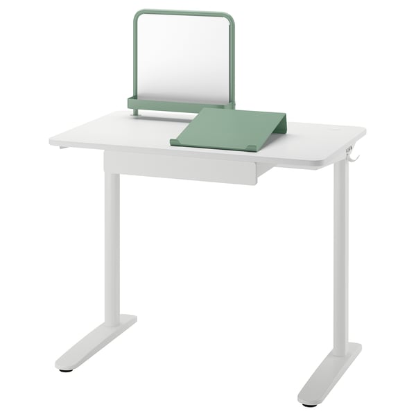 IKEA RELATERA Desk combination white/light gray-green 35 3/8x23 5/8 "