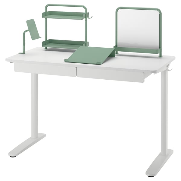 IKEA RELATERA Desk combination white/light gray-green 46 1/8x23 5/8 "