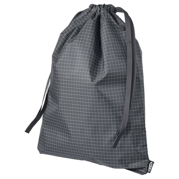 IKEA RENSARE Bag check pattern/black 11 ¾x15 ¾ "/2 gallon
