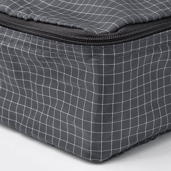 IKEA RENSARE Clothes Bag Set Of 3 Check Pattern/gray Black