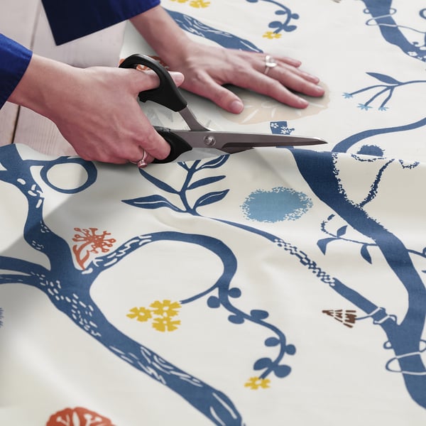 IKEA REVFINGERÖRT Pre-cut Fabric Botanical Details/white Multicolor 59x118 "