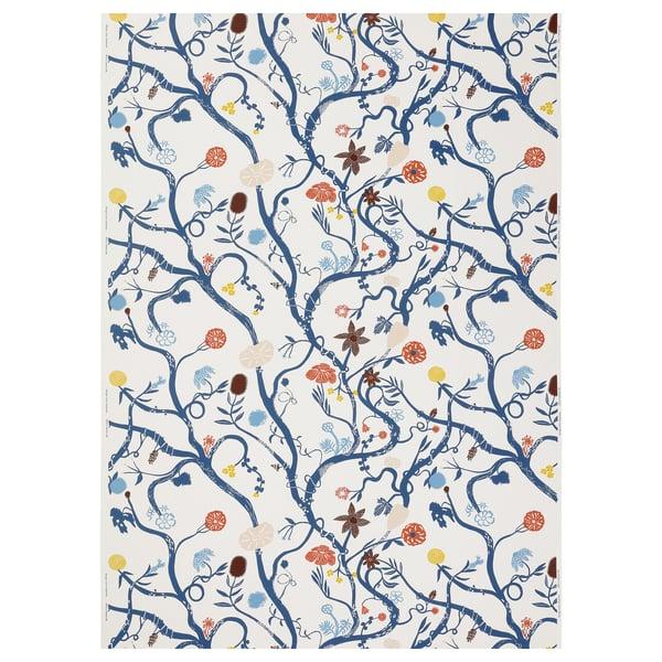 IKEA REVFINGERÖRT Pre-cut fabric botanical details/white multicolor 59x118 "
