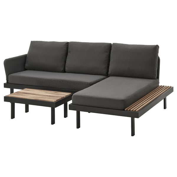 IKEA REVSKÄR 3-seat conversation set outdoor anthracite/Frösön/Duvholmen dark gray