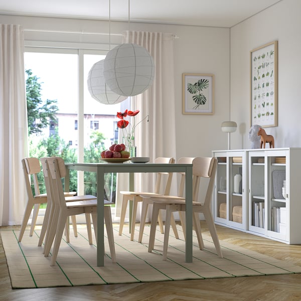 IKEA RIDSTIG Rug Flatwoven Off-white/green 6 ' 7 "x9 ' 10 "