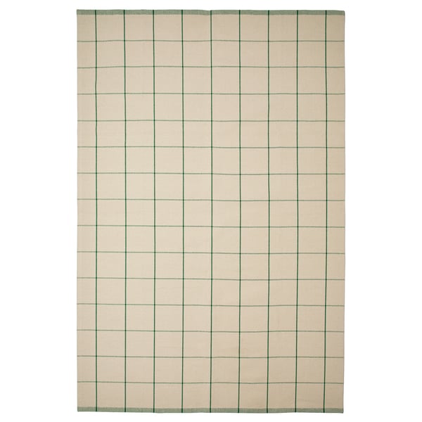 IKEA RIDSTIG Rug flatwoven off-white/green 6 ' 7 "x9 ' 10 "