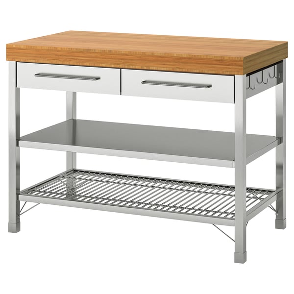 IKEA RIMFORSA Work bench stainless steel/bamboo 47 1/4x25 5/8x36 1/4 "