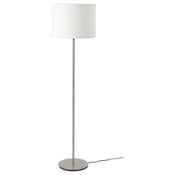 IKEA RINGSTA / SKAFTET Floor lamp white/nickel plated