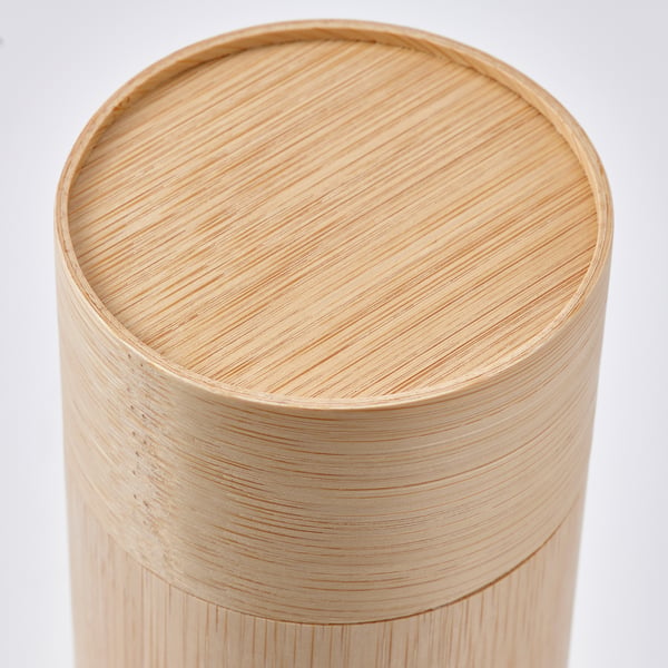 IKEA RÖDMULLE Coffee/tea Canister With Spoon Bamboo Veneer 8 ¾ "