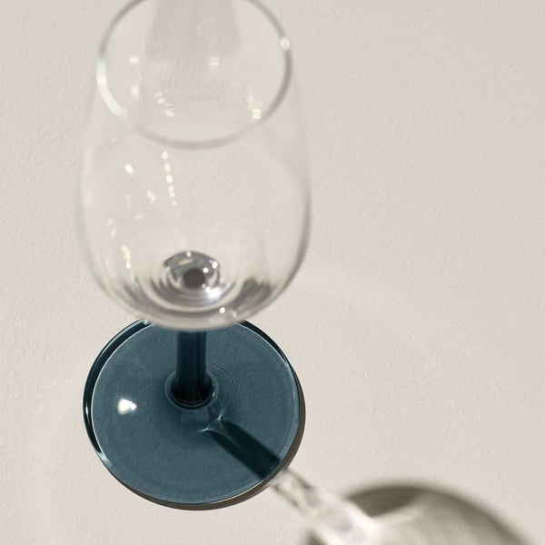 IKEA RÖDRÄKA Champagne Flute Blue-gray/clear Glass 8 Oz