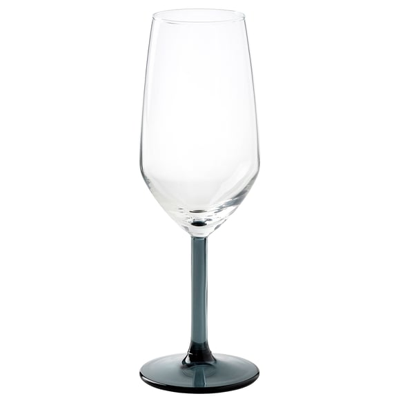 IKEA RÖDRÄKA Champagne flute blue-gray/clear glass 8 oz