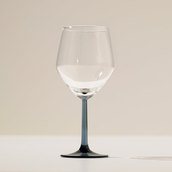 IKEA RÖDRÄKA Wine Glass Blue-gray/clear Glass 17 Oz