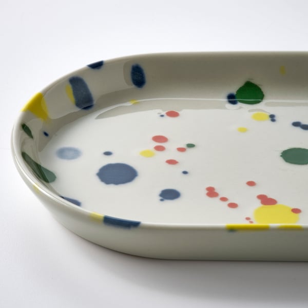 IKEA RÖDSNULTRA Serving Plate Mixed Patterns 7 ¾x4 ¼ "