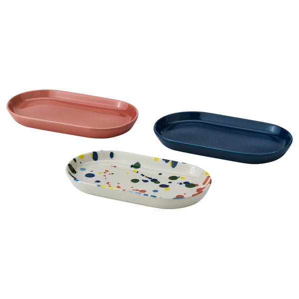 IKEA RÖDSNULTRA Serving plate mixed patterns 7 ¾x4 ¼ "
