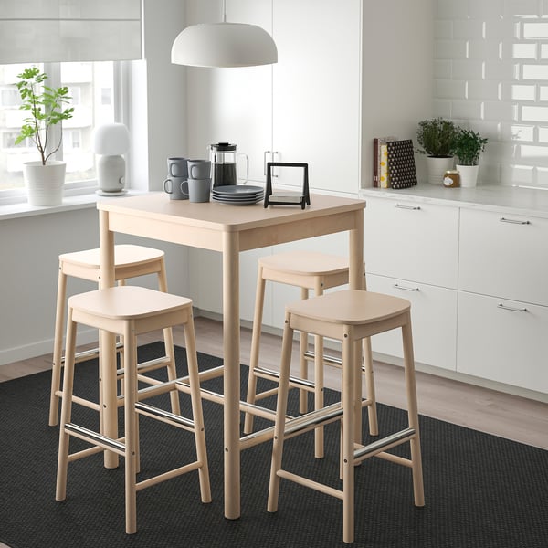 IKEA RÖNNINGE / RÖNNINGE Bar Table And 4 Bar Stools Birch/birch
